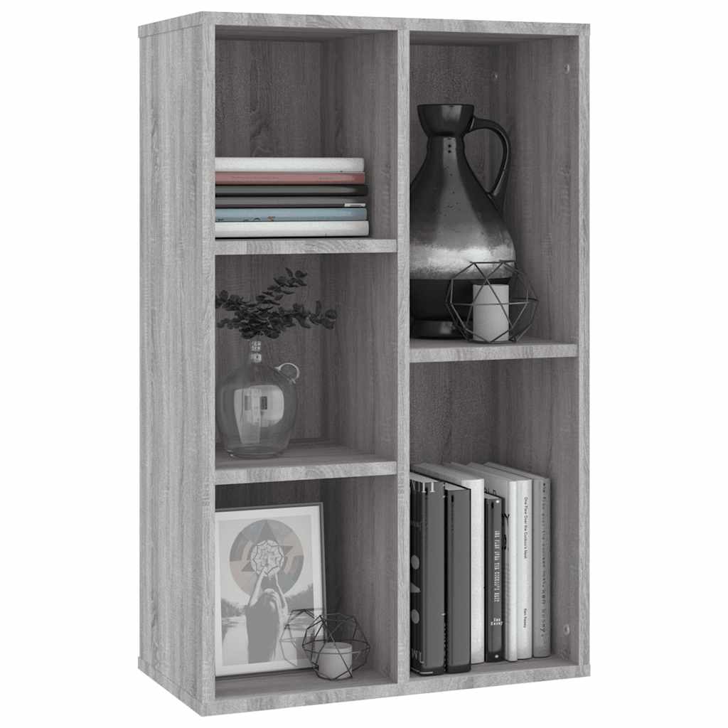 bogreol/skænk 50x25x80 cm konstrueret træ grå sonoma-eg