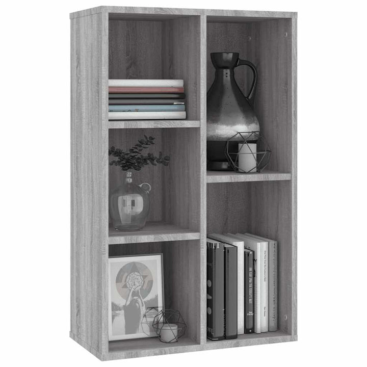 bogreol/skænk 50x25x80 cm konstrueret træ grå sonoma-eg