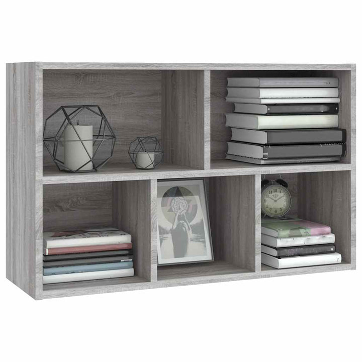 bogreol/skænk 50x25x80 cm konstrueret træ grå sonoma-eg