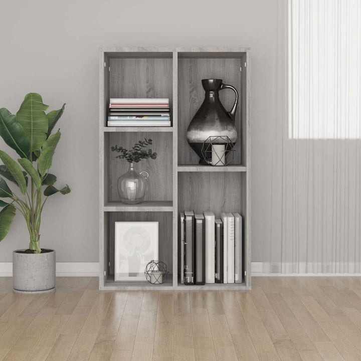 bogreol/skænk 50x25x80 cm konstrueret træ grå sonoma-eg
