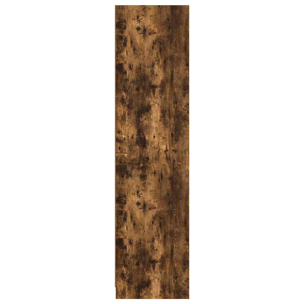klædeskab 100x50x200 cm konstrueret træ røget egetræsfarve