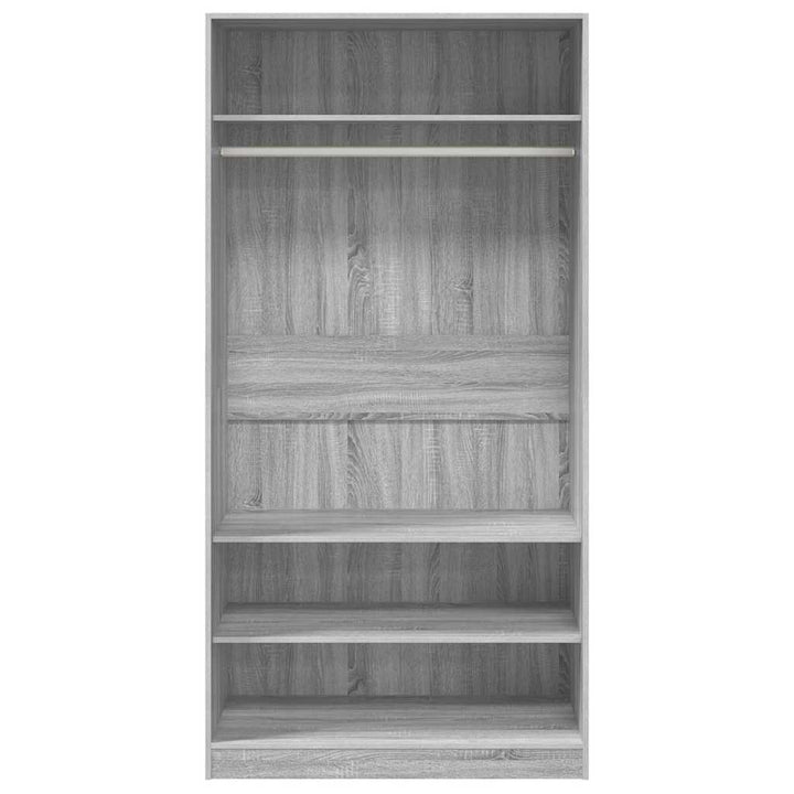klædeskab 100x50x200 cm konstrueret træ grå sonoma-eg