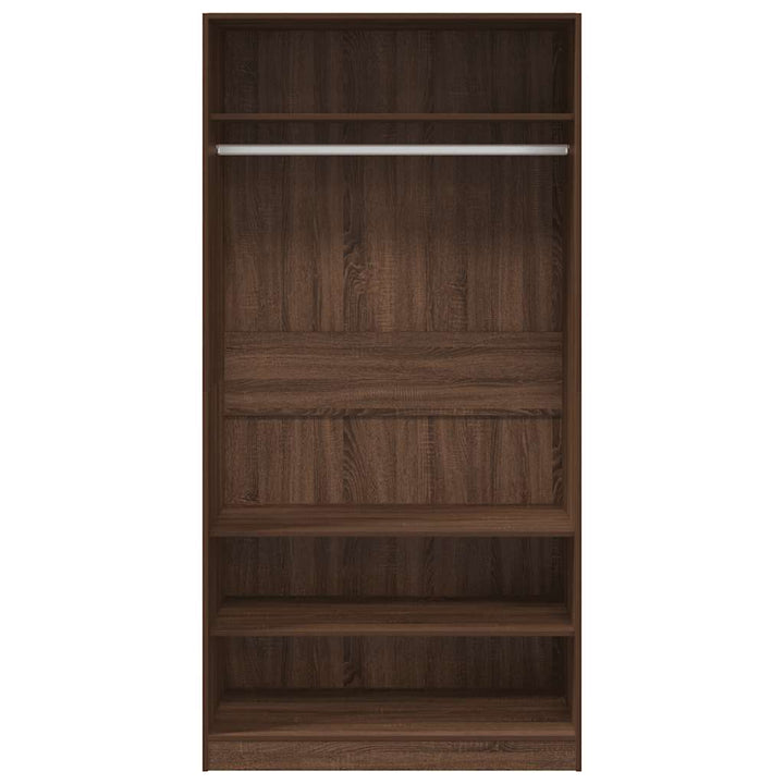 klædeskab 100x50x200 cm konstrueret træ brun egetræsfarve