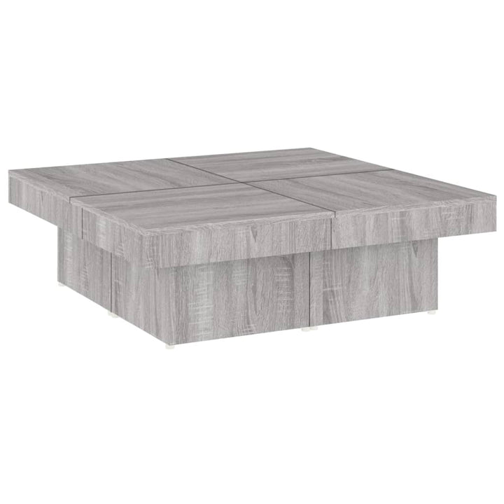 sofabord 90x90x28 cm konstrueret træ grå sonoma-eg