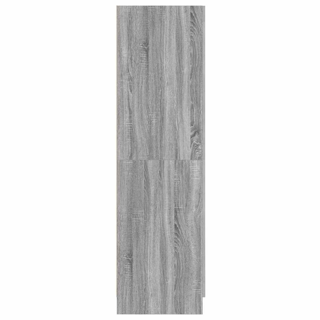 klædeskab 82,5x51,5x180 cm konstrueret træ grå sonoma-eg