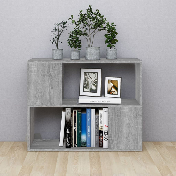 bogreol/rumdeler 80x24x63 cm grå sonoma-eg