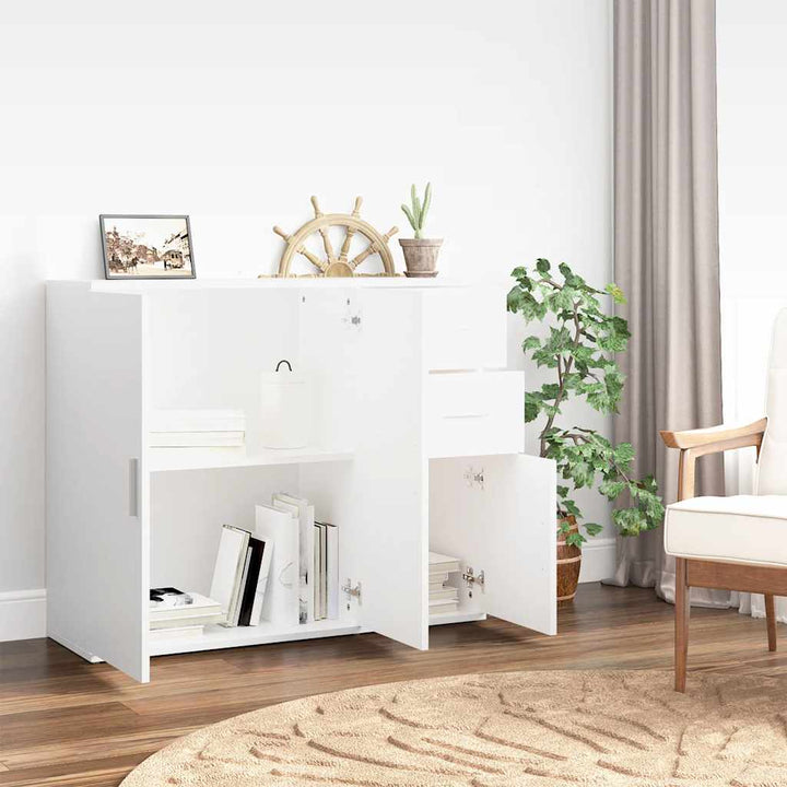 skænk 91x29,5x75 cm konstrueret træ hvid