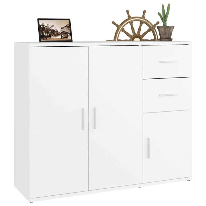 skænk 91x29,5x75 cm konstrueret træ hvid
