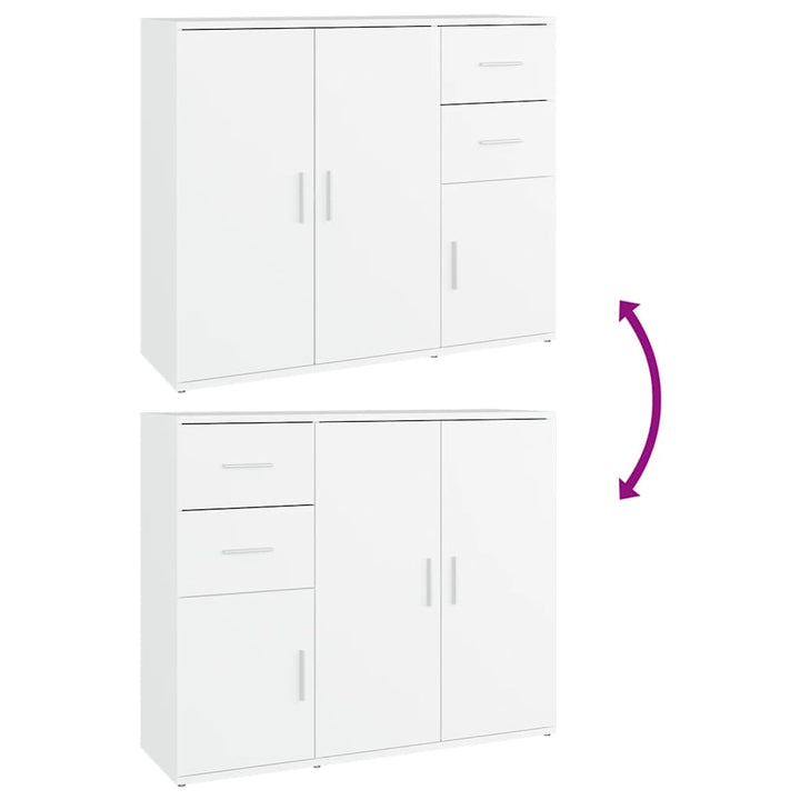 skænk 91x29,5x75 cm konstrueret træ hvid