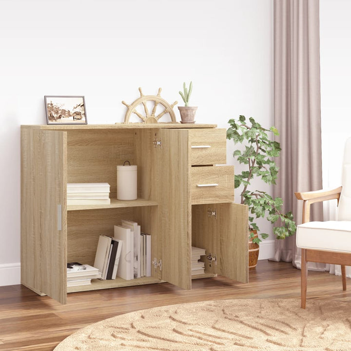 skænk Sonoma eg 91x29,5x75 cm konstrueret træ