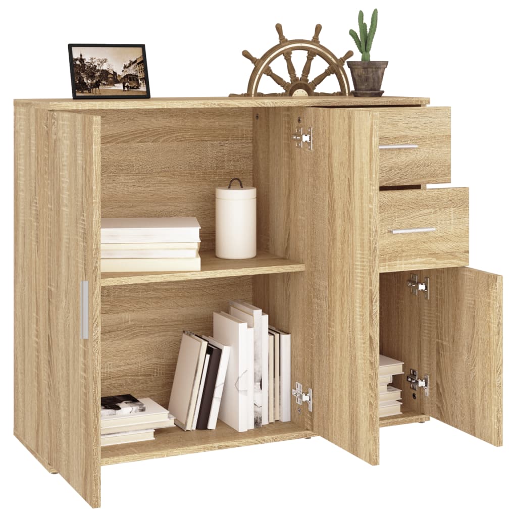 skænk Sonoma eg 91x29,5x75 cm konstrueret træ