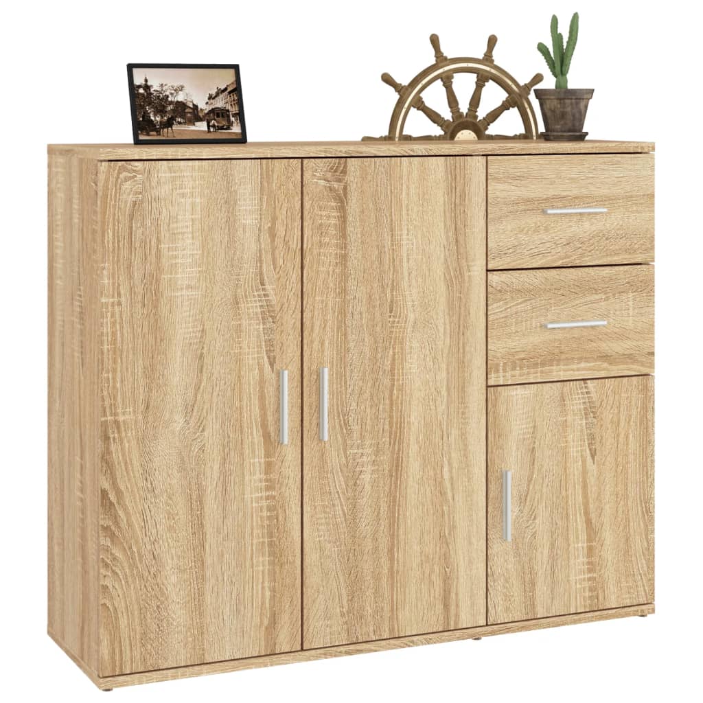 skænk Sonoma eg 91x29,5x75 cm konstrueret træ