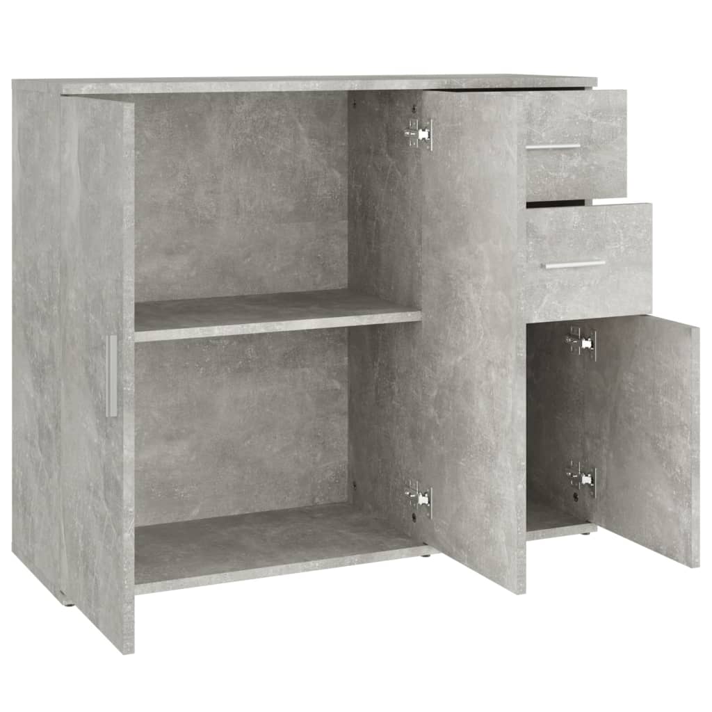 skænk 91x29,5x75 cm konstrueret træ betongrå