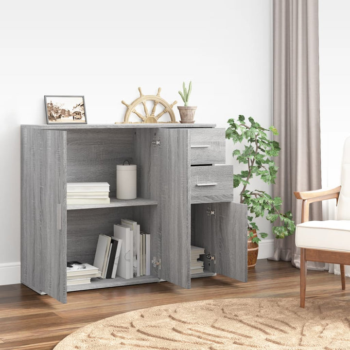 skænk 91x29,5x75 cm konstrueret træ grå sonoma-eg