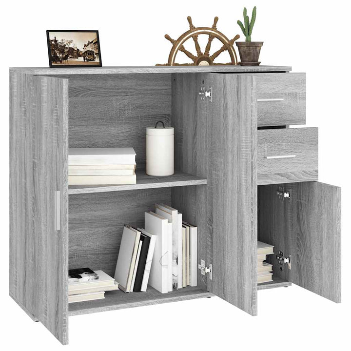 skænk 91x29,5x75 cm konstrueret træ grå sonoma-eg