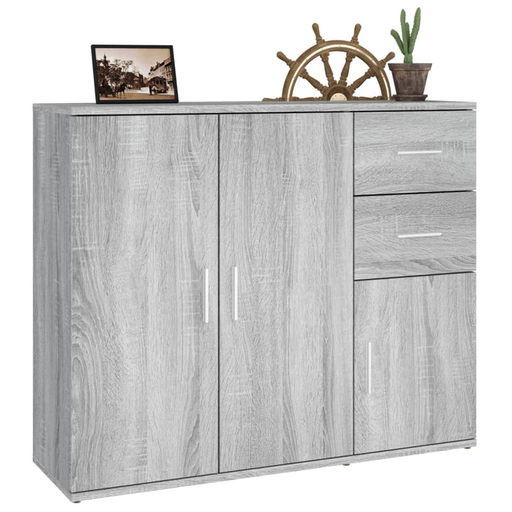 skænk 91x29,5x75 cm konstrueret træ grå sonoma-eg
