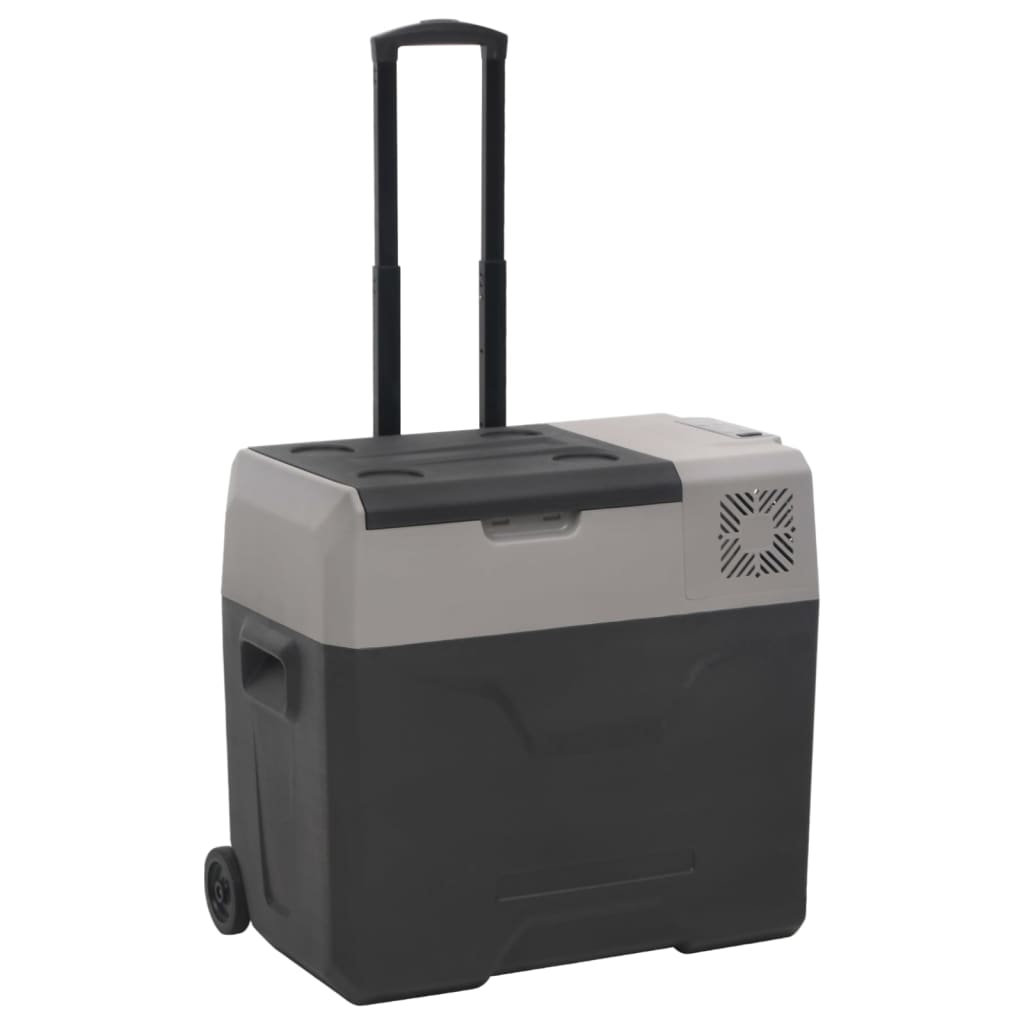 køleboks med hjul og adapter 30 l polypropylen sort og grå