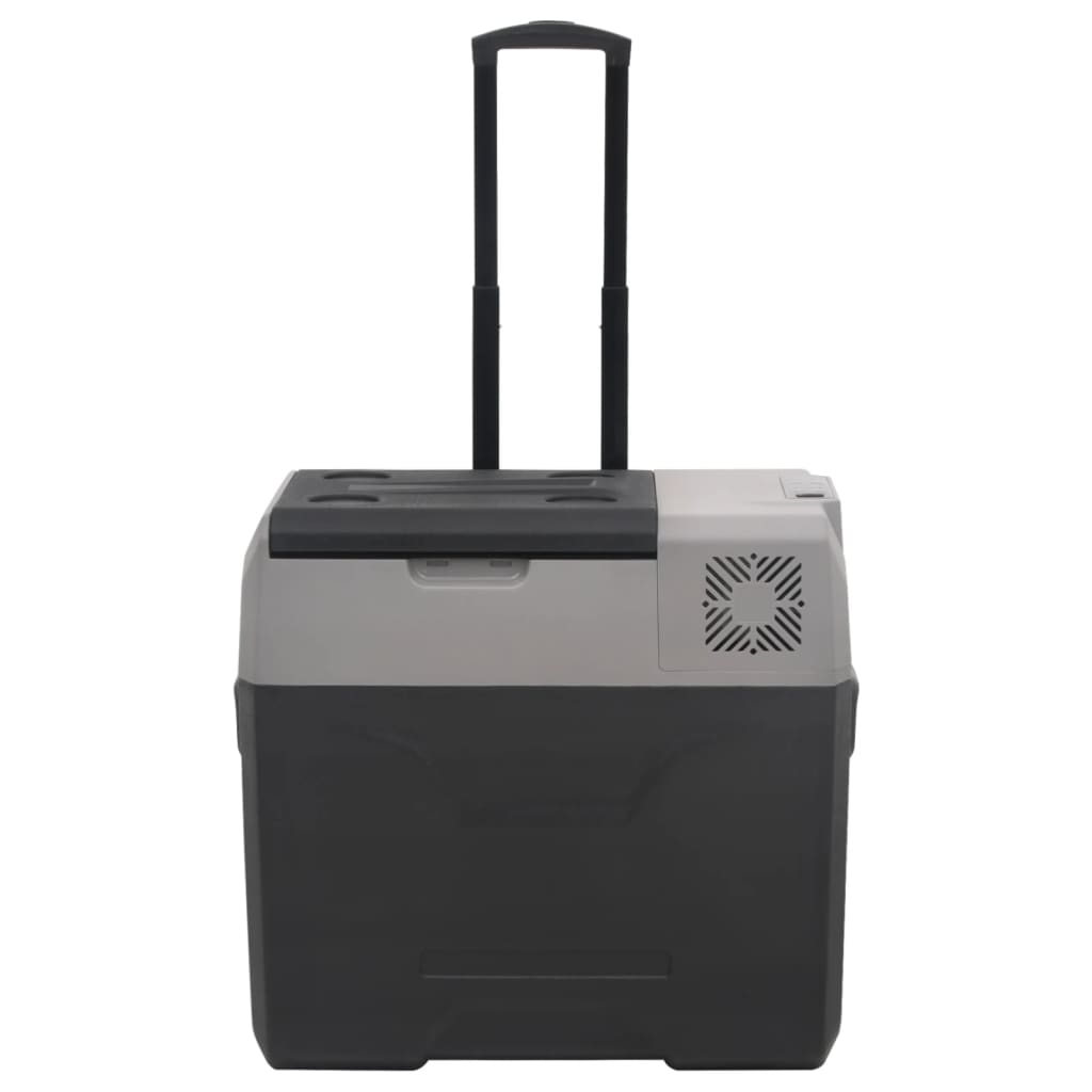 køleboks med hjul og adapter 40 l polypropylen sort og grå