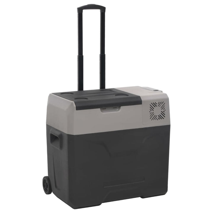 køleboks med hjul og adapter 50 l polypropylen sort og grå