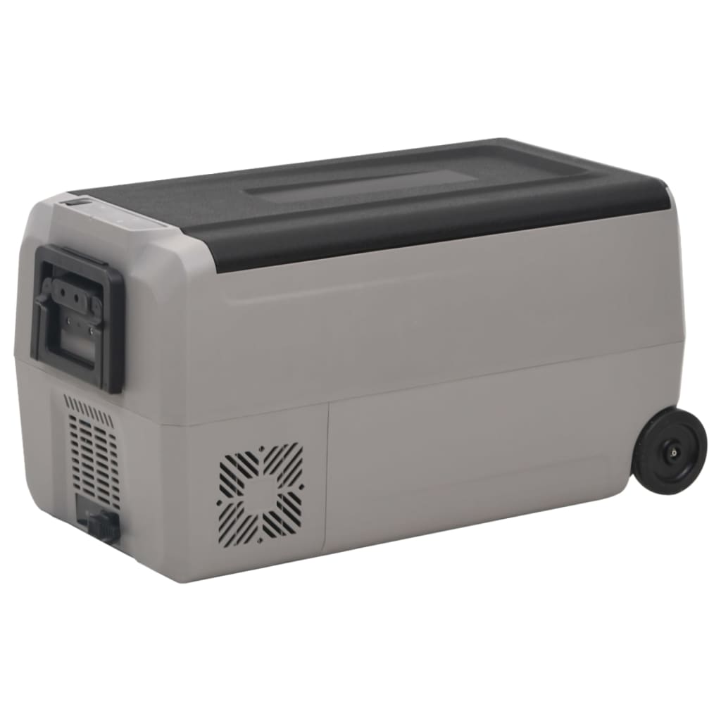 køleboks med hjul og adapter 36 l PP og PE sort og grå