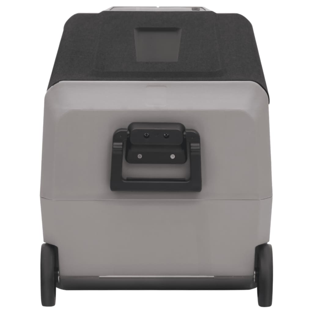 køleboks med hjul og adapter 50 l PP og PE sort og grå