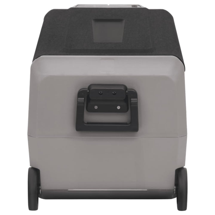 køleboks med hjul og adapter 50 l PP og PE sort og grå