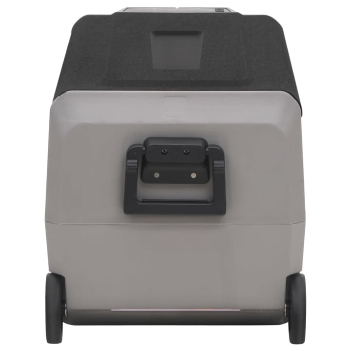 køleboks med hjul og adapter 60 l PP og PE sort og grå
