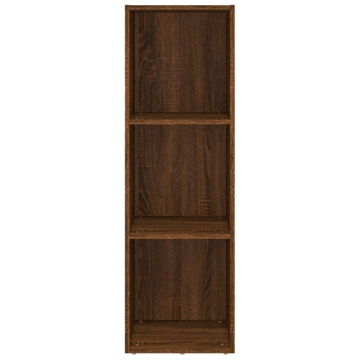 bogreol/tv-skab 36x30x114 cm konstrueret træ brunt egetræ