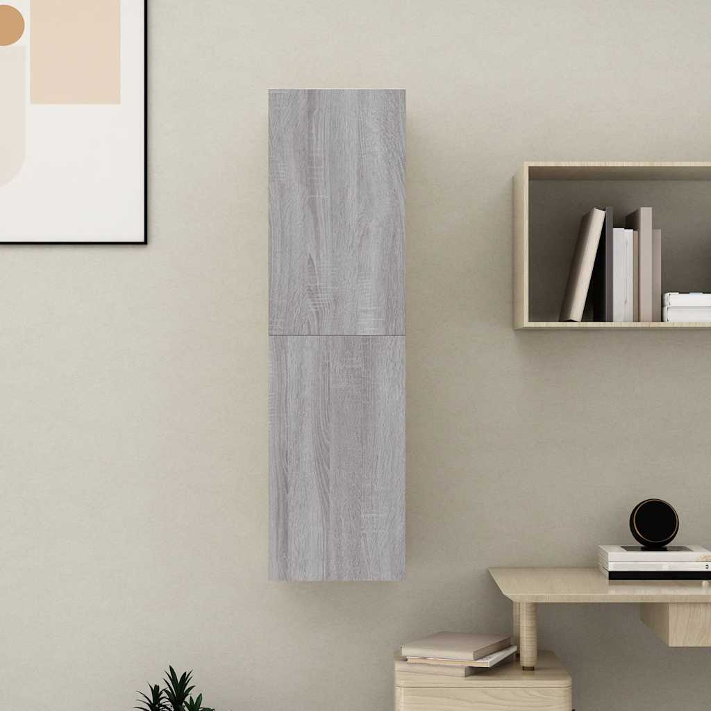 væghængt tv-skab 30,5x30x110 cm grå sonoma-eg