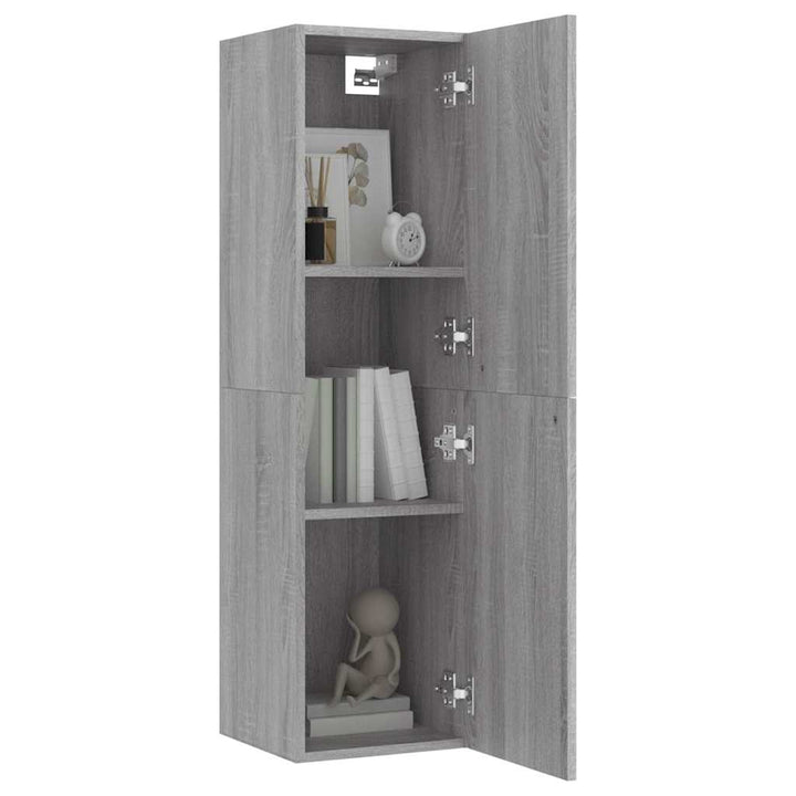 væghængt tv-skab 30,5x30x110 cm grå sonoma-eg