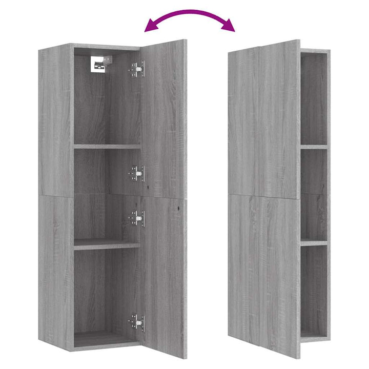 væghængt tv-skab 30,5x30x110 cm grå sonoma-eg