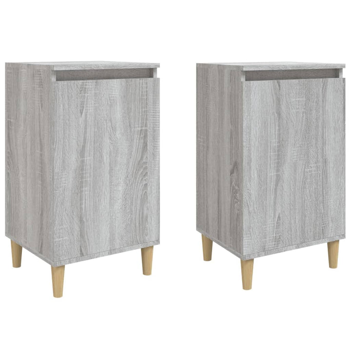 sengeborde 2 stk. 40x35x70 cm konstrueret træ grå sonoma-eg