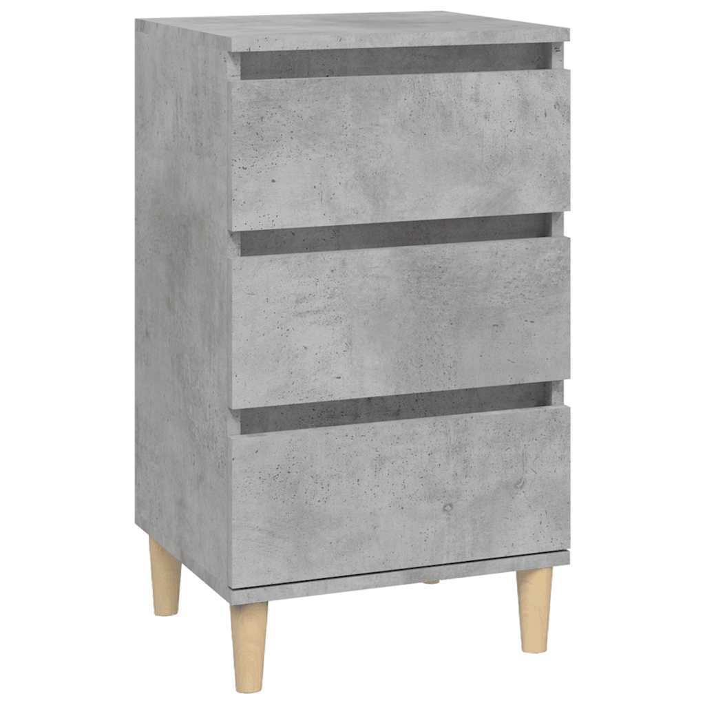 sengebord 40x35x70 cm konstrueret træ betongrå