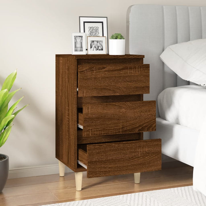 sengebord 40x35x70 cm konstrueret træ brun egetræsfarve