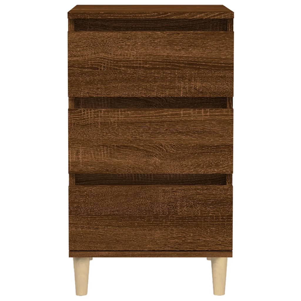 sengebord 40x35x70 cm konstrueret træ brun egetræsfarve
