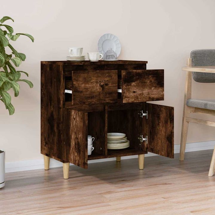 skænk 60x35x70 cm konstrueret træ røget egetræsfarve