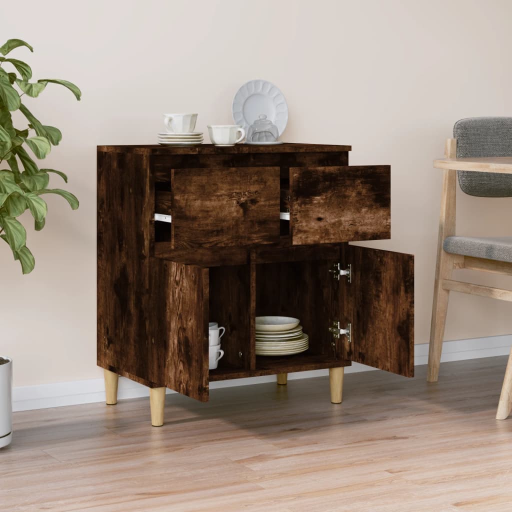 skænk 60x35x70 cm konstrueret træ røget egetræsfarve