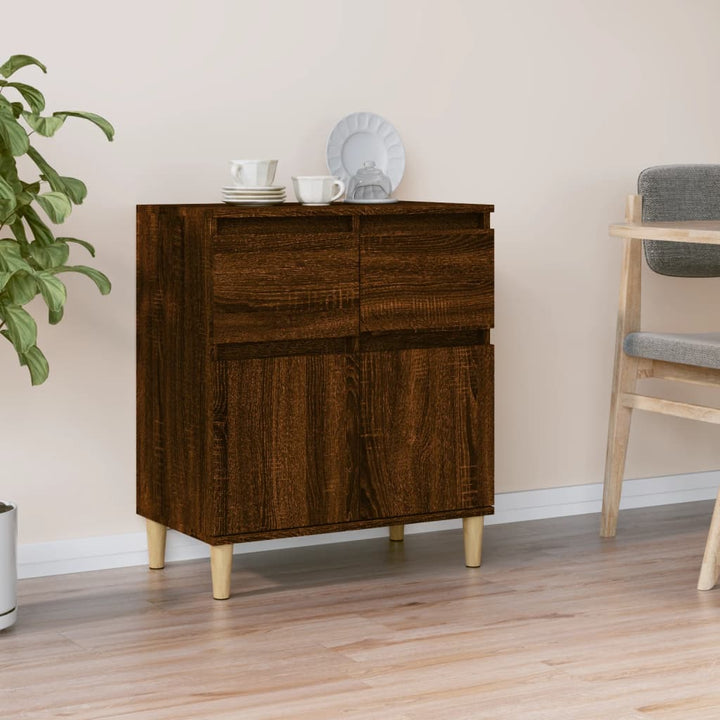 skænk 60x35x70 cm konstrueret træ brun egetræsfarve
