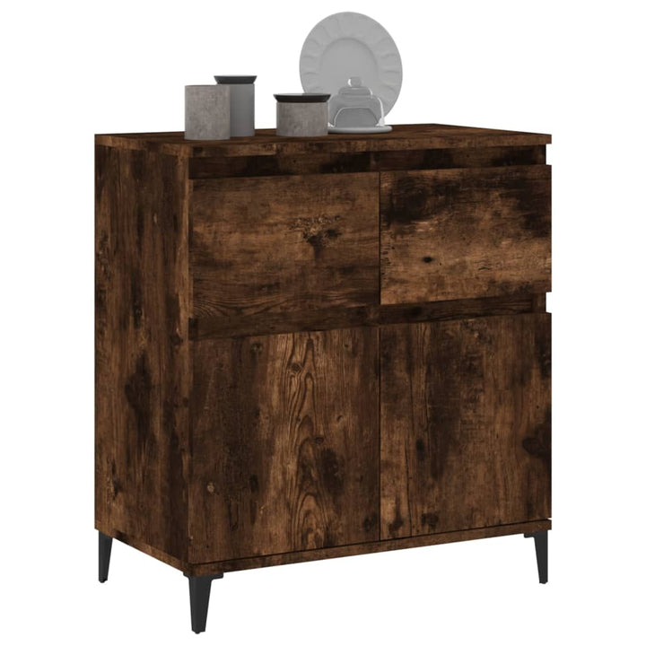 skænk 60x35x70 cm konstrueret træ røget egetræsfarve