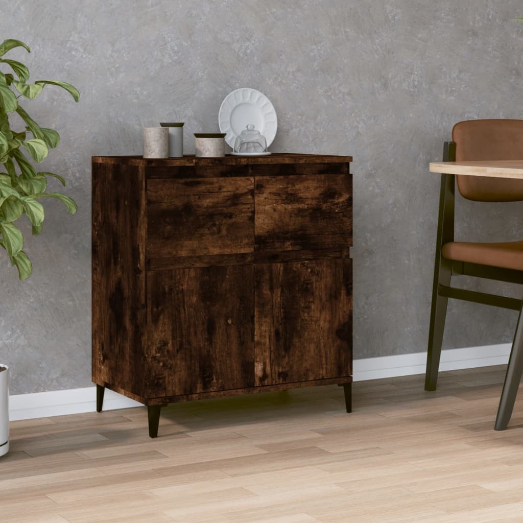 skænk 60x35x70 cm konstrueret træ røget egetræsfarve