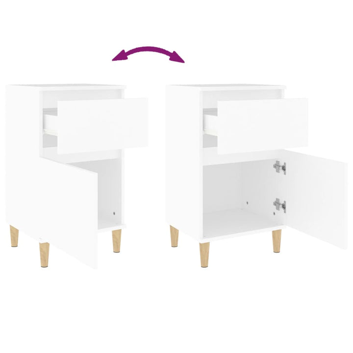 sengeborde 2 stk. 40x35x70 cm hvid