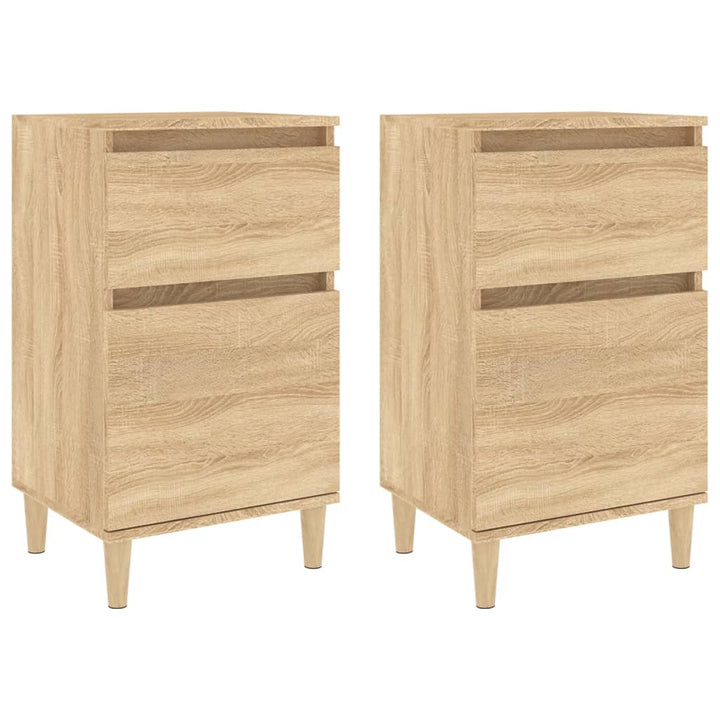 sengeborde 2 stk. 40x35x70 cm sonoma-eg
