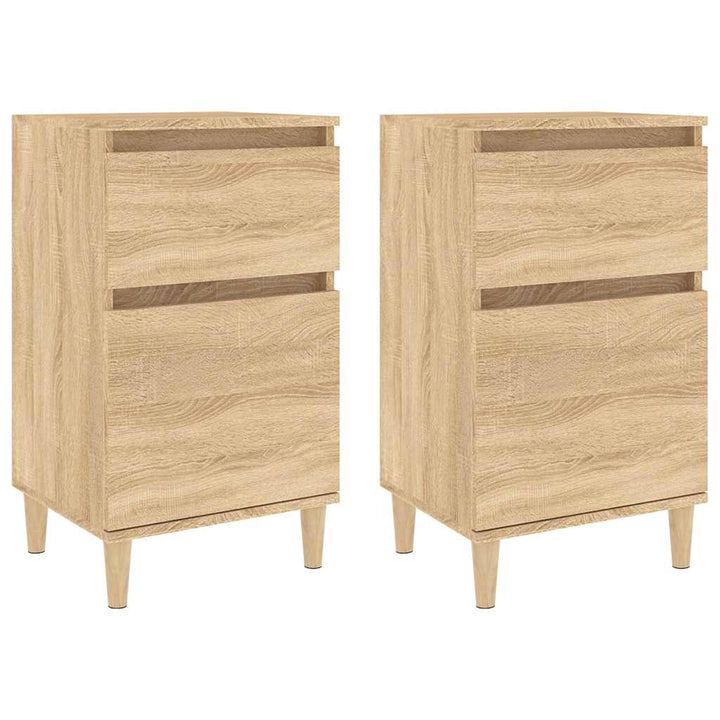 sengeborde 2 stk. 40x35x70 cm sonoma-eg