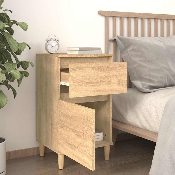 sengeborde 2 stk. 40x35x70 cm sonoma-eg