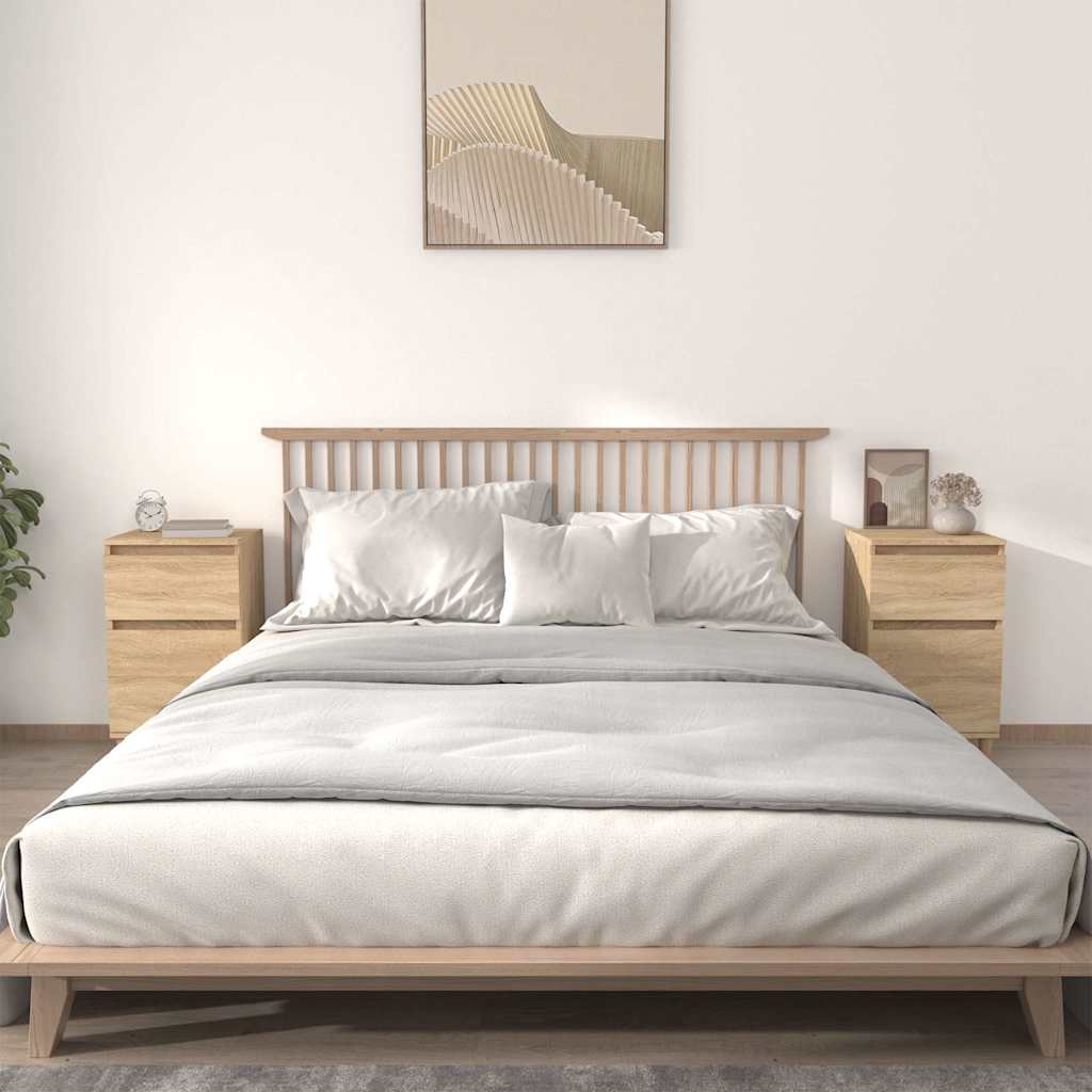 sengeborde 2 stk. 40x35x70 cm sonoma-eg