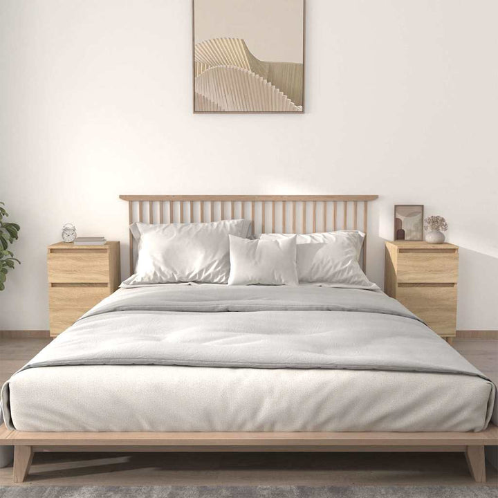 sengeborde 2 stk. 40x35x70 cm sonoma-eg