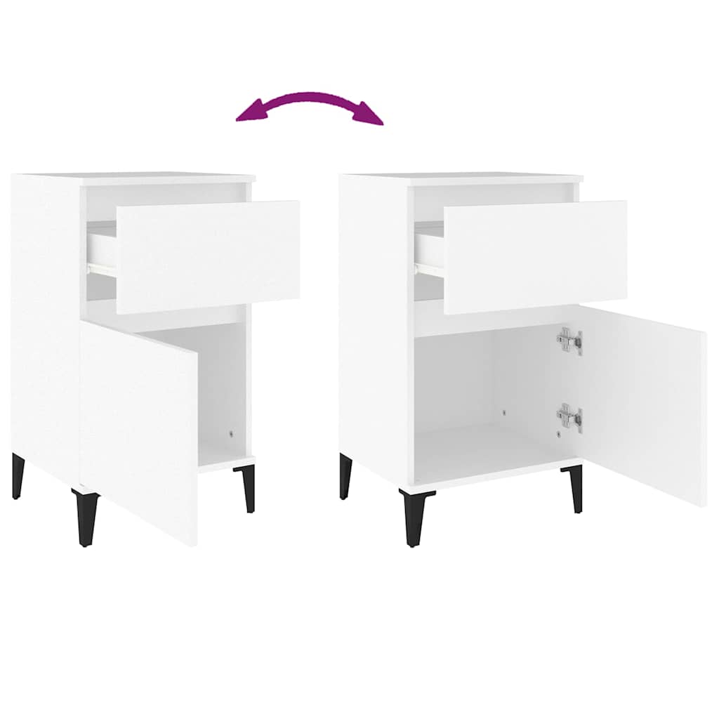 sengebord 40x35x70 cm hvid