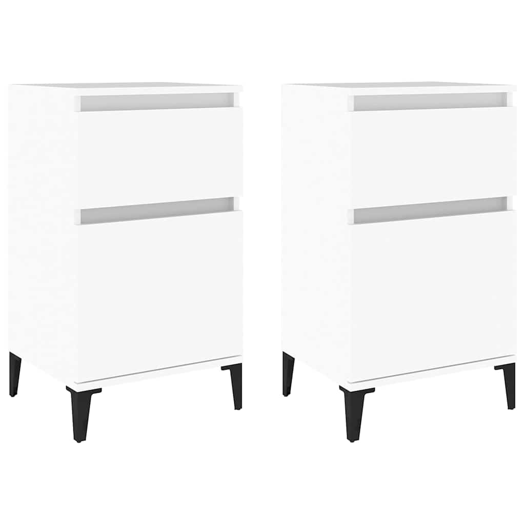 sengeborde 2 stk. 40x35x70 cm hvid