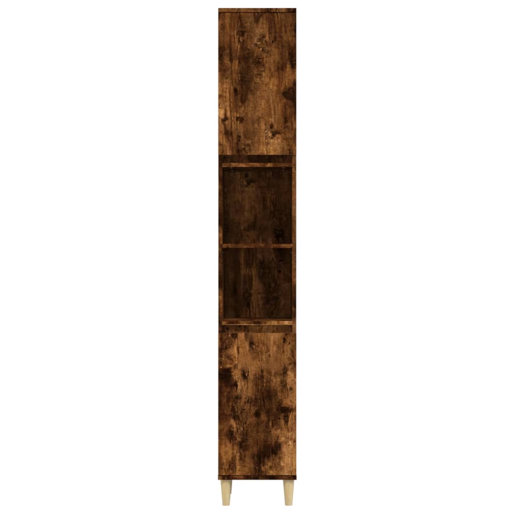 badeværelsesskab 30x30x190 cm konstrueret træ røget egetræ
