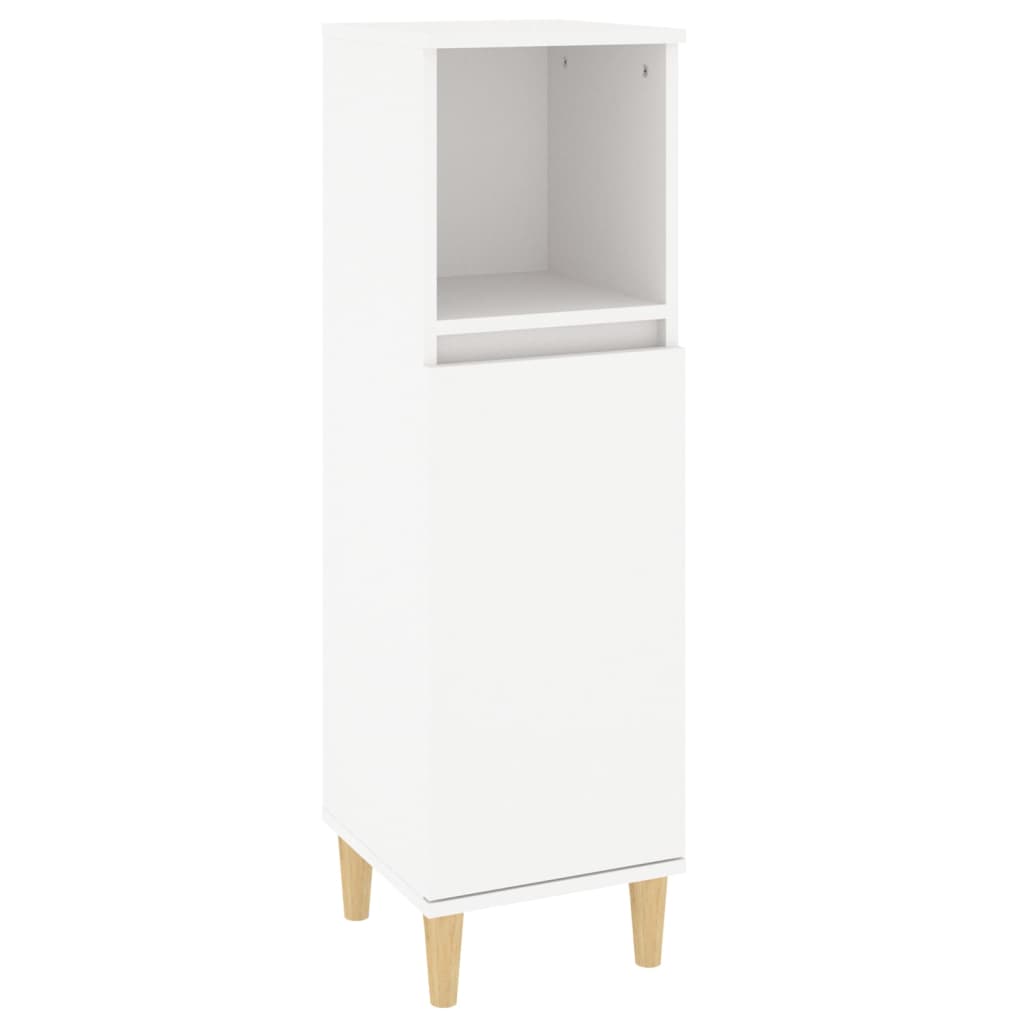 badeværelsesskab 30x30x100 cm konstrueret træ hvid